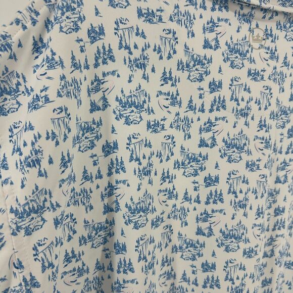 Peter Millar Polo Shirt Ski Slope Pattern Men's XXL Pearl White Blue Golf Tennis - Picture 10 of 12